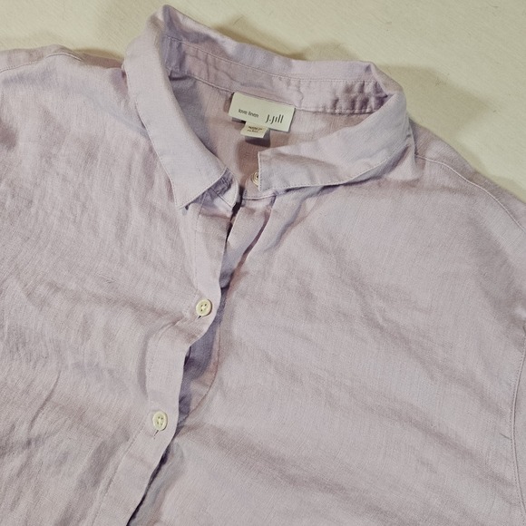 J. Jill Tops - J Jill Blouse Love Linen Button Down Lagenlook Womens Large Petite Lavender